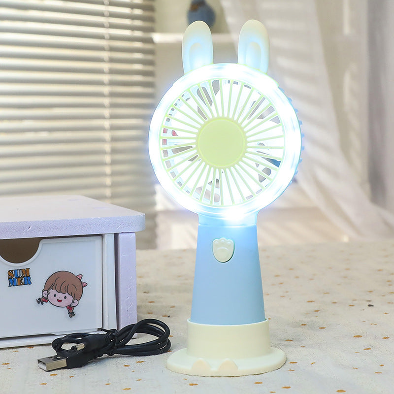Women's Portable LED Fan in Cute Rabbit Design Bowlift