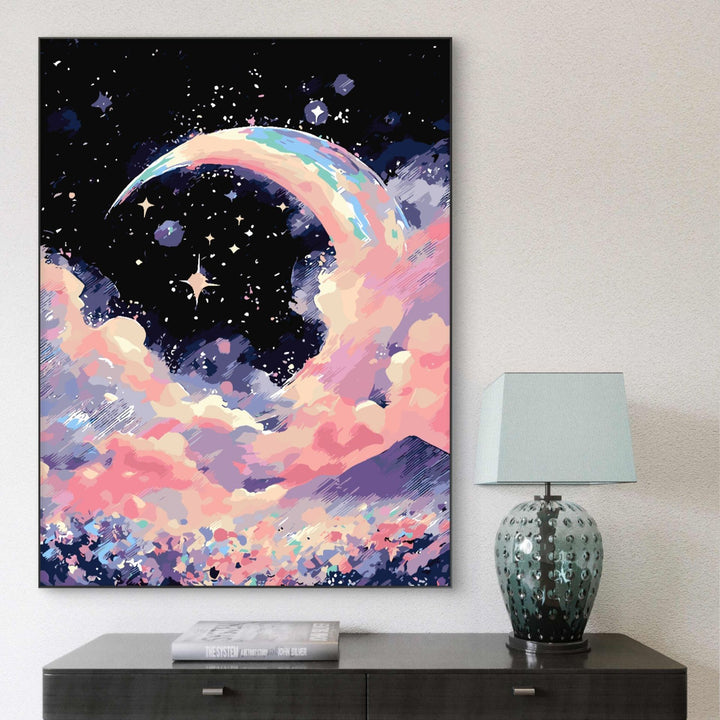 Dreamy Celestial Landscape Canvas Art Bowlift