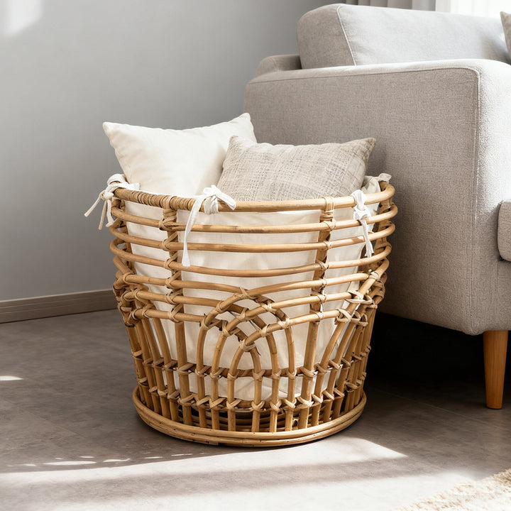 Handcrafted storage basket with fabric insert Bowlift