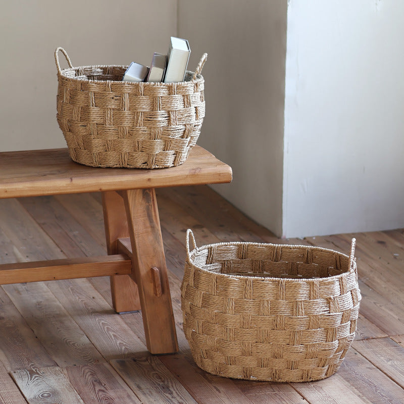 Decorative storage basket made of natural material Bowlift