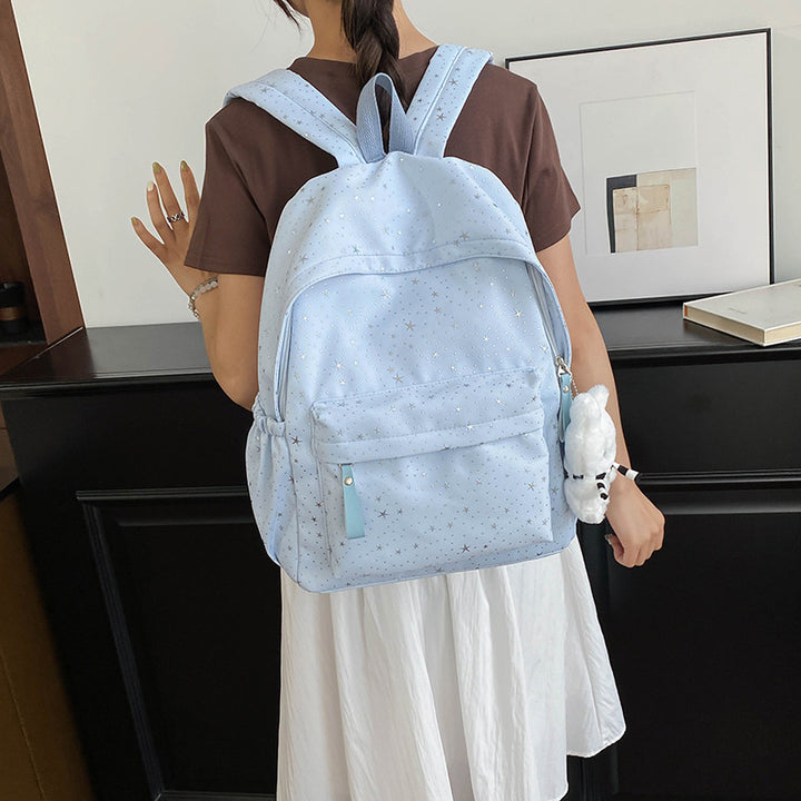 Girls' Star Patterned School Backpack Bowlift