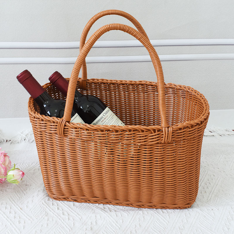 Woven Rattan Storage Basket Bowlift