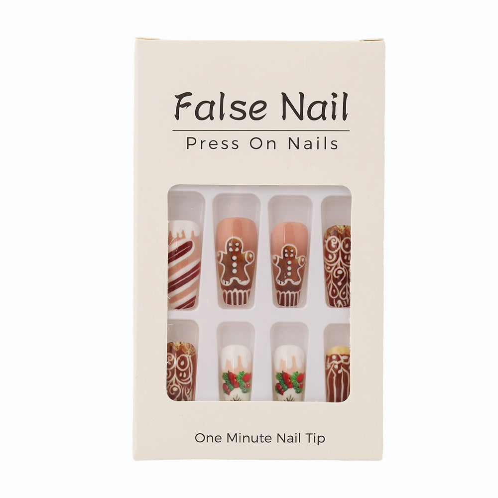 Artificial nails with Christmas design Bowlift