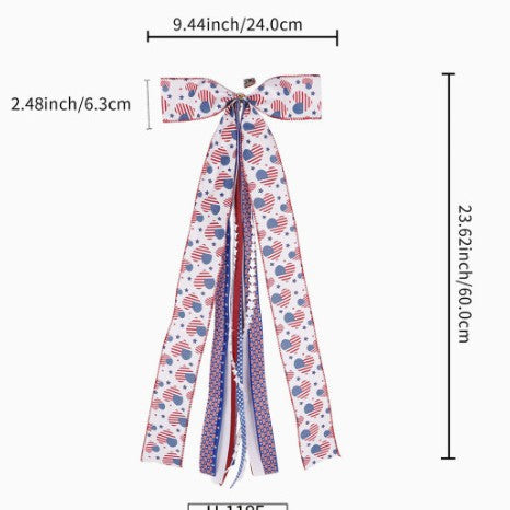 Women's Nan Hair Ruffle Bow with Long Ribbon Straps and Clip Closure Bowlift