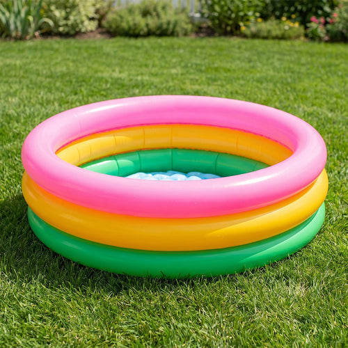 Women inflatable paddling pool with colorful sea design Bowlift