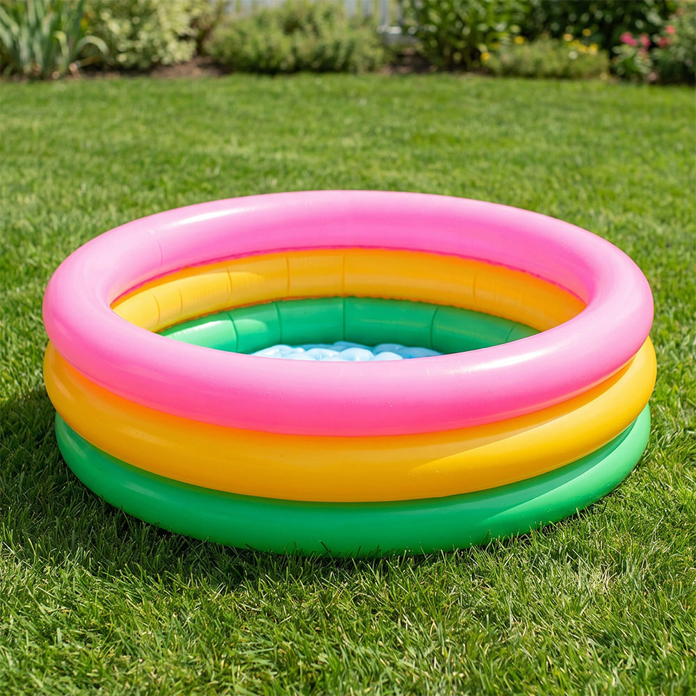 Ladies inflatable paddling pool with colorful sea design Bowlift