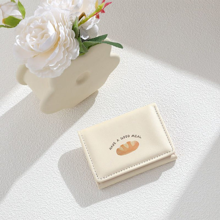Croissant-Themed Leather Mini Wallet Bowlift