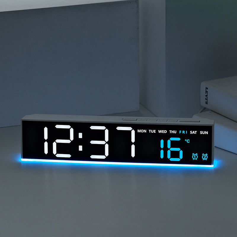 Digital wall clock with large LED digits and temperature display Bowlift
