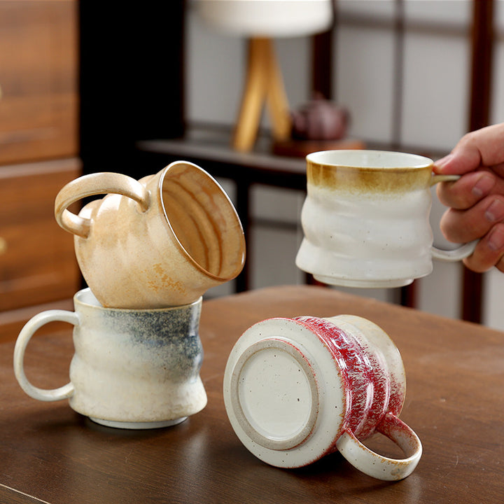 Handcrafted Wavy Ceramic Coffee Mug Bowlift