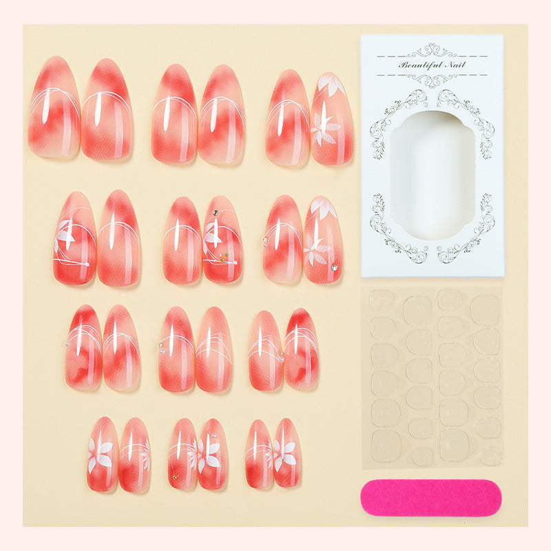 Floral Design Artistic Press-On Nail Set Bowlift