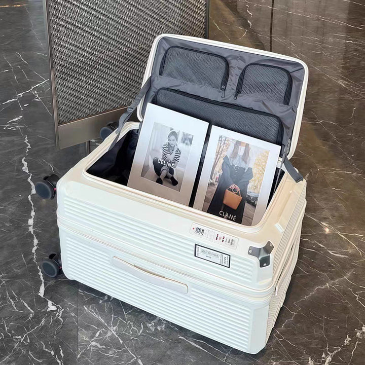 Unisex Premium Multi-Compartment Travel Suitcase Bowlift