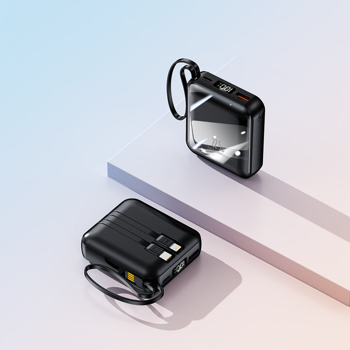 Fast charging power bank with integrated cable Bowlift