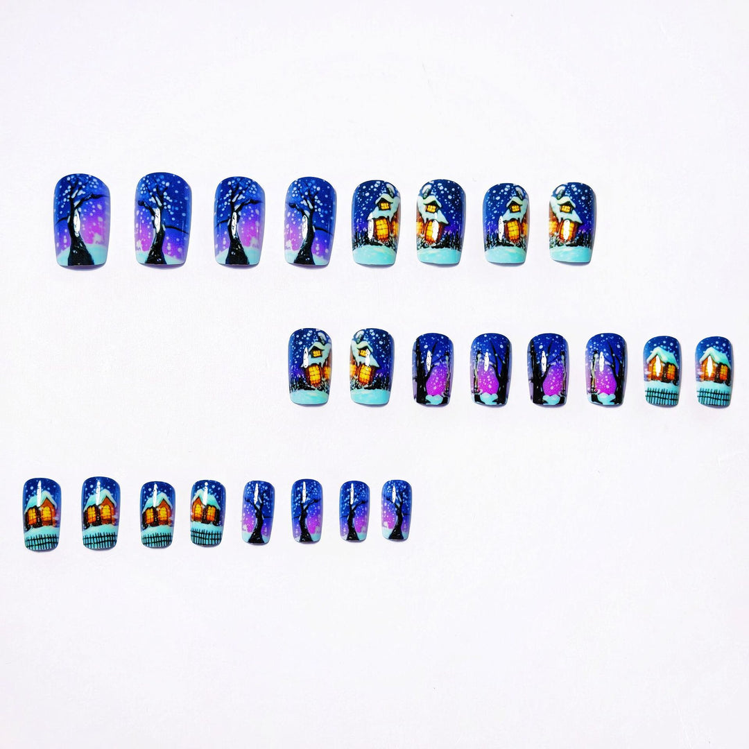 Artistic Winter Scene Nail Art Bowlift