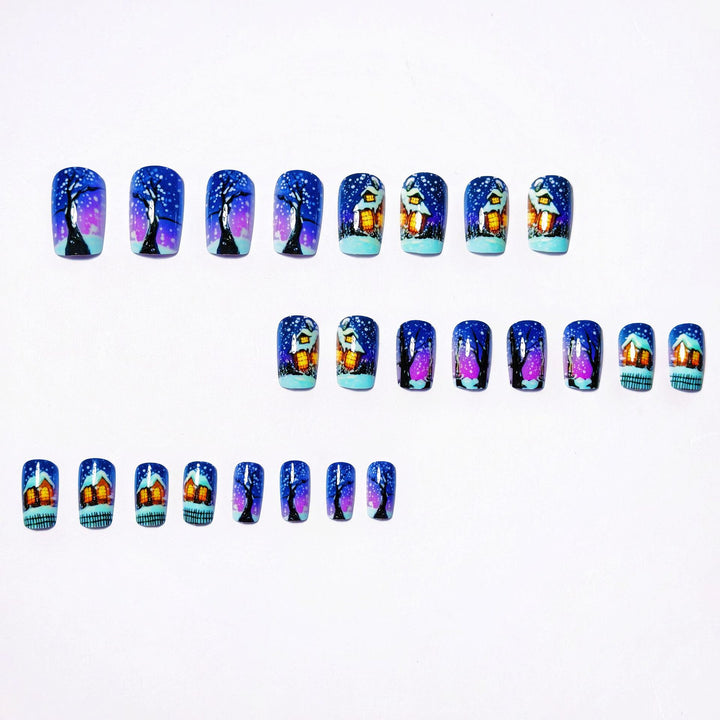 Artistic Winter Scene Nail Art Bowlift