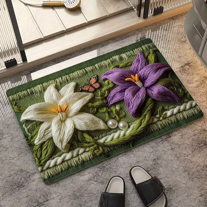 Floral-Inspired Decorative Area Mat