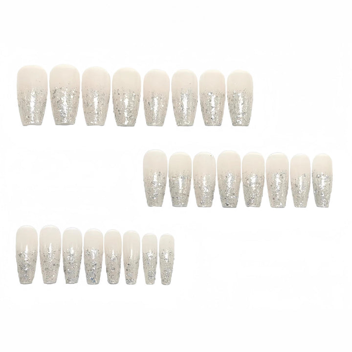 Artificial nails with glitter French tips Bowlift