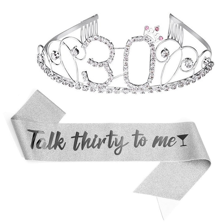Ladies Glittering Tiara with Festive "50 & Fabulous" Design Bowlift