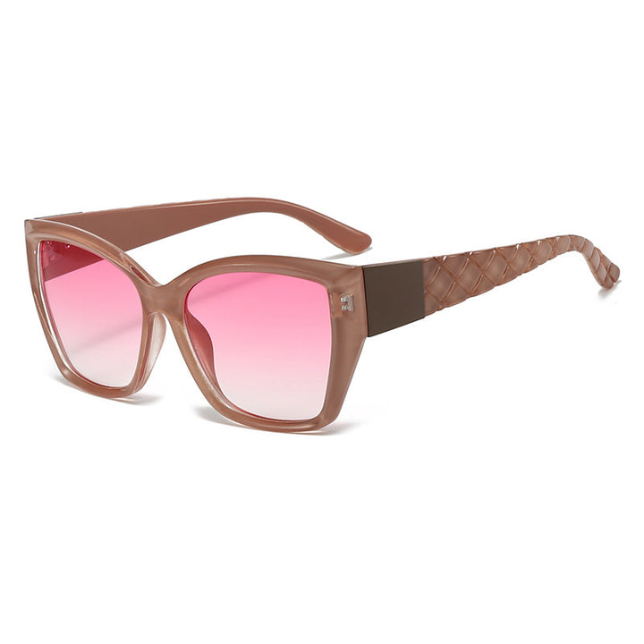 Ladies Oversized Cat-Eye Sunglasses with Stylish Accents Bowlift