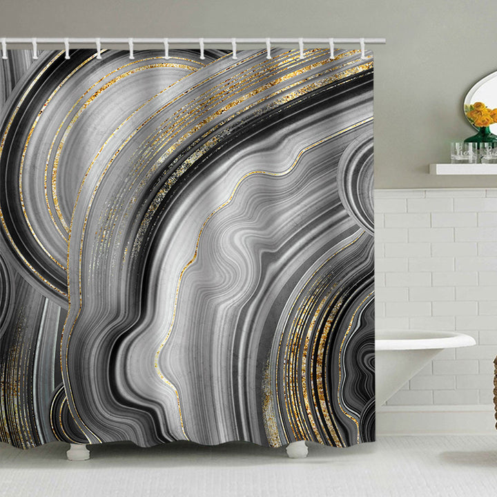 Artistic Marble Design Shower Curtain Bowlift