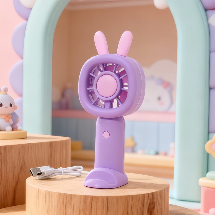Women's Portable Mini Fan in Cute Bunny Design Bowlift