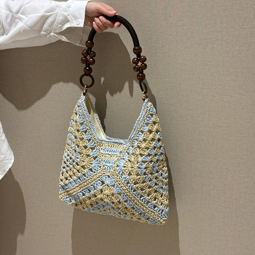 Hand-knotted tote bag with wooden handles Bowlift