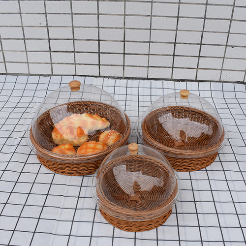 Artisan Woven Bread Serving Set Bowlift