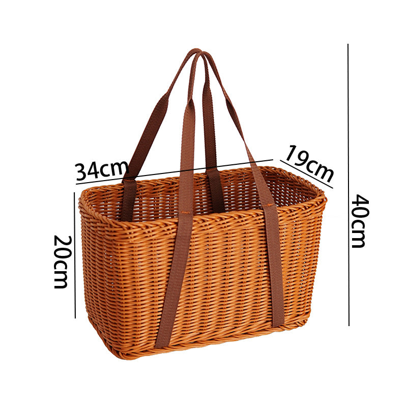 Women's Handwoven Basket with Practical Carry Handles Bowlift
