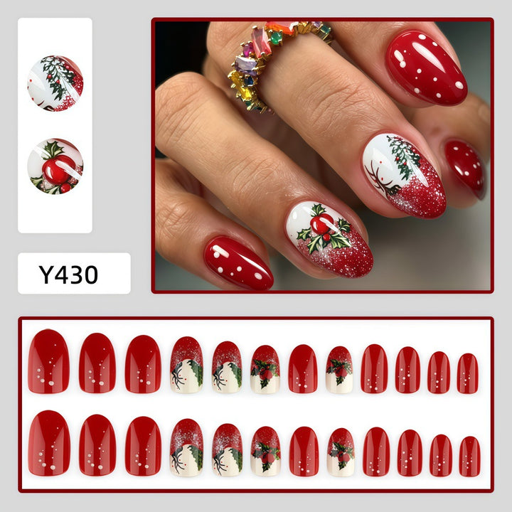 Christmas-themed artificial nails Bowlift