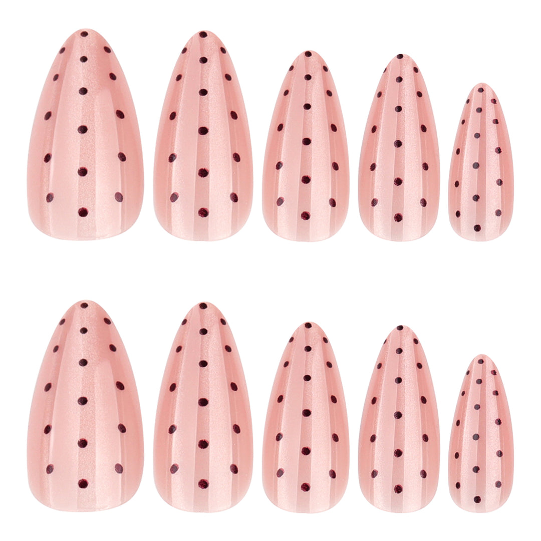 Artificial nail with polka dots Bowlift