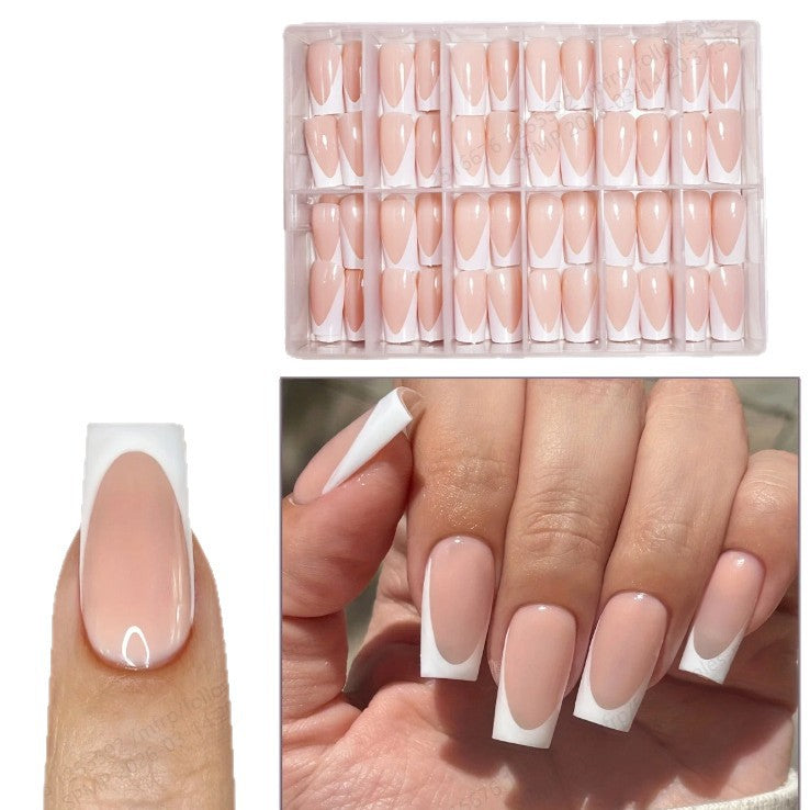 Stylish French Tip Press-On Nail Set Bowlift