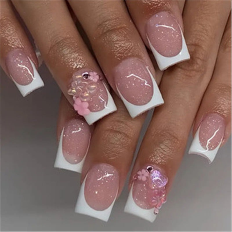 Artistic Press-On Nail Set with Premium Embellishments Bowlift