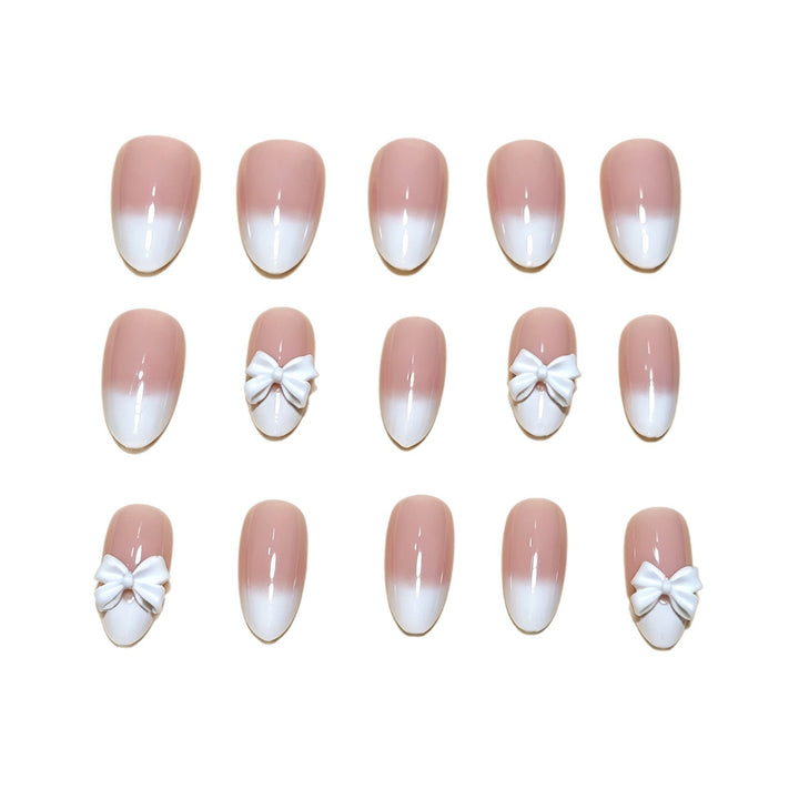 Elegant French Tip Press-On Nail Collection Bowlift