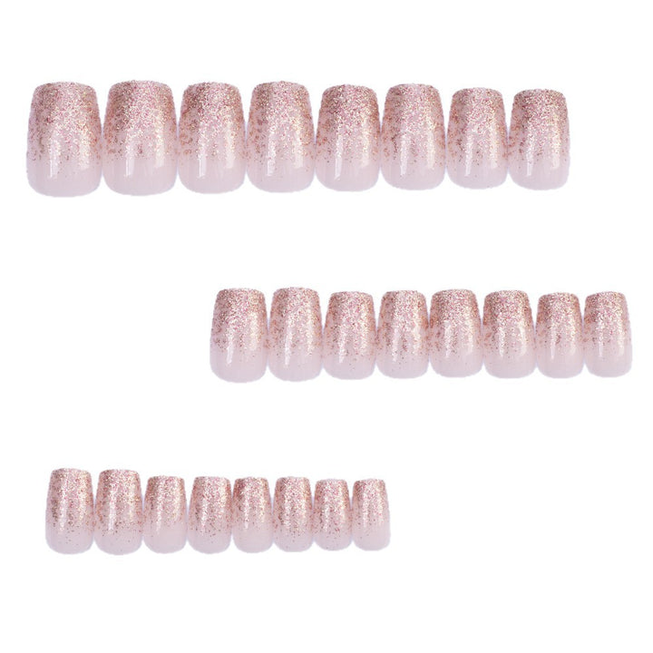 Glittering artificial nails with elegant ombre effect Bowlift