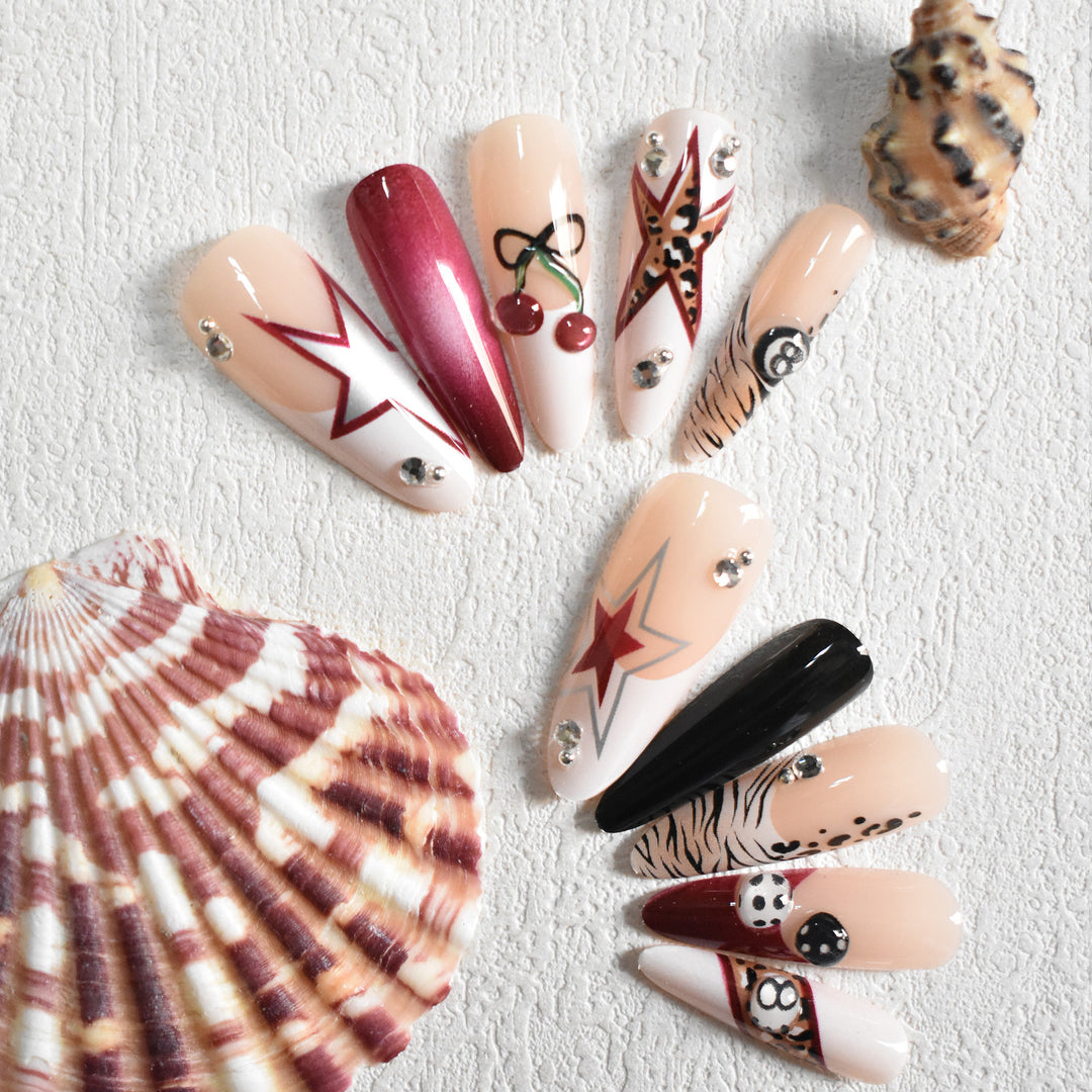 Artistic Stiletto Press-On Nails with Unique Designs Bowlift