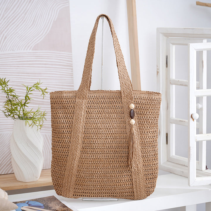 Spacious Braided Tote Bag Bowlift