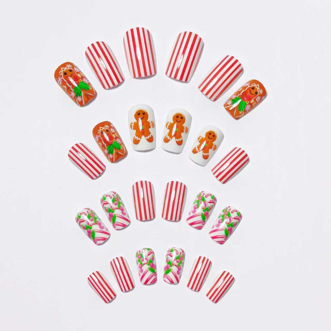 Festive Holiday Gingerbread Nail Art Bowlift