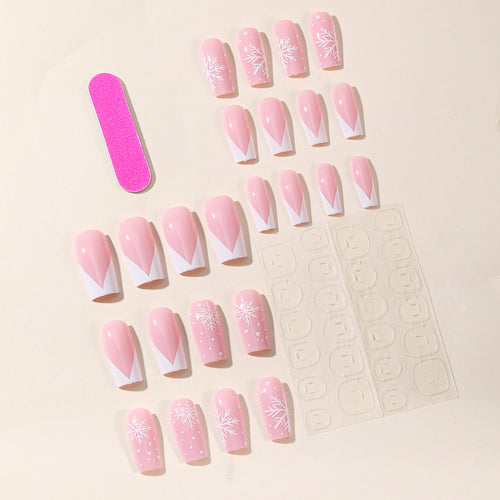 Winter-Themed Acrylic Nail Art Set Bowlift