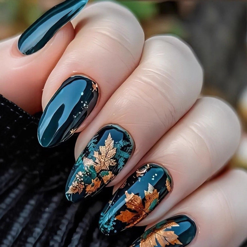 Amazing art nails with peacock feather design Bowlift