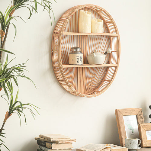 Wall shelf made of natural rattan Bowlift