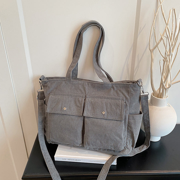 WoSpacious Corduroy Utility Tote Bag Bowlift