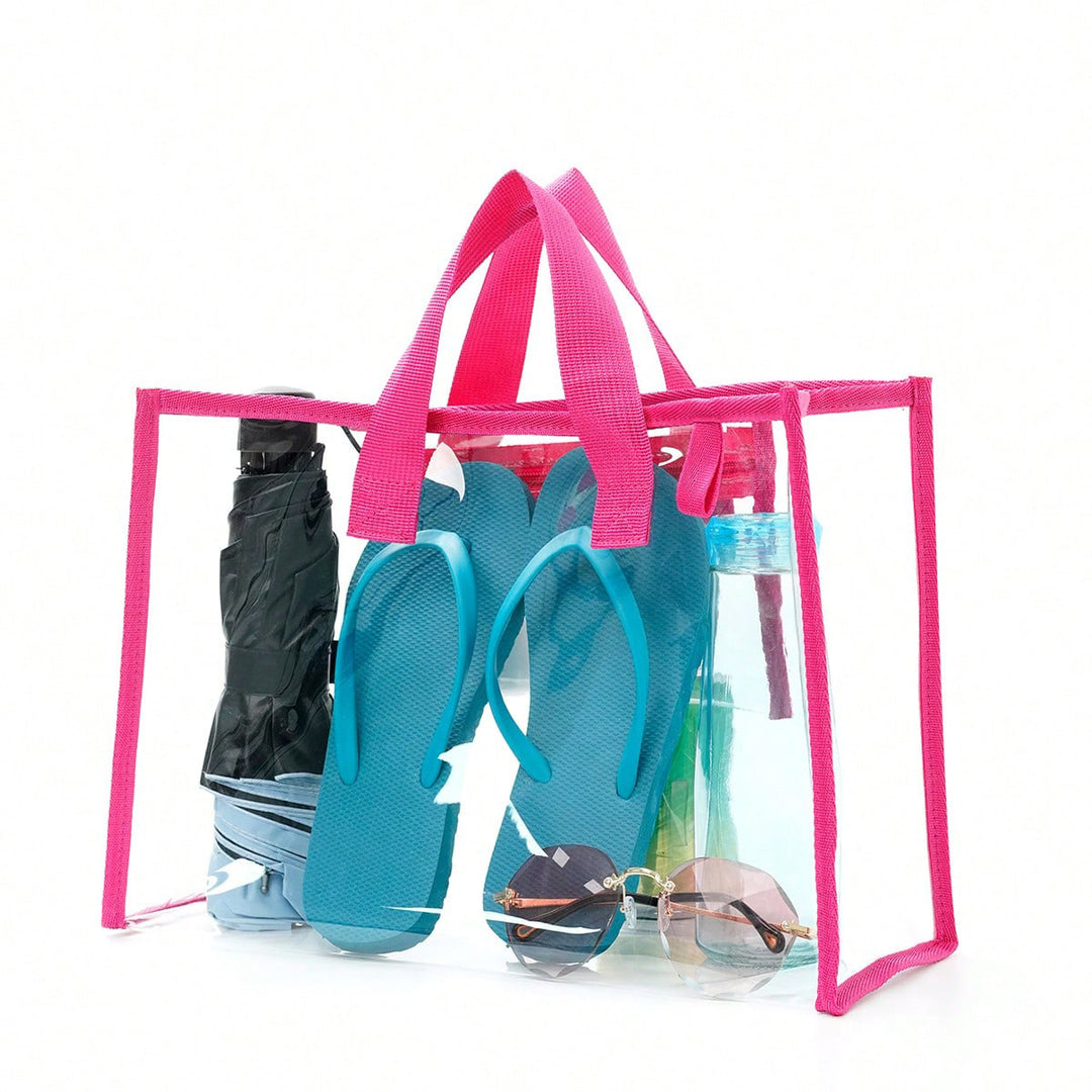 Transparent Beach Bag with Multiple Inner Compartments Bowlift