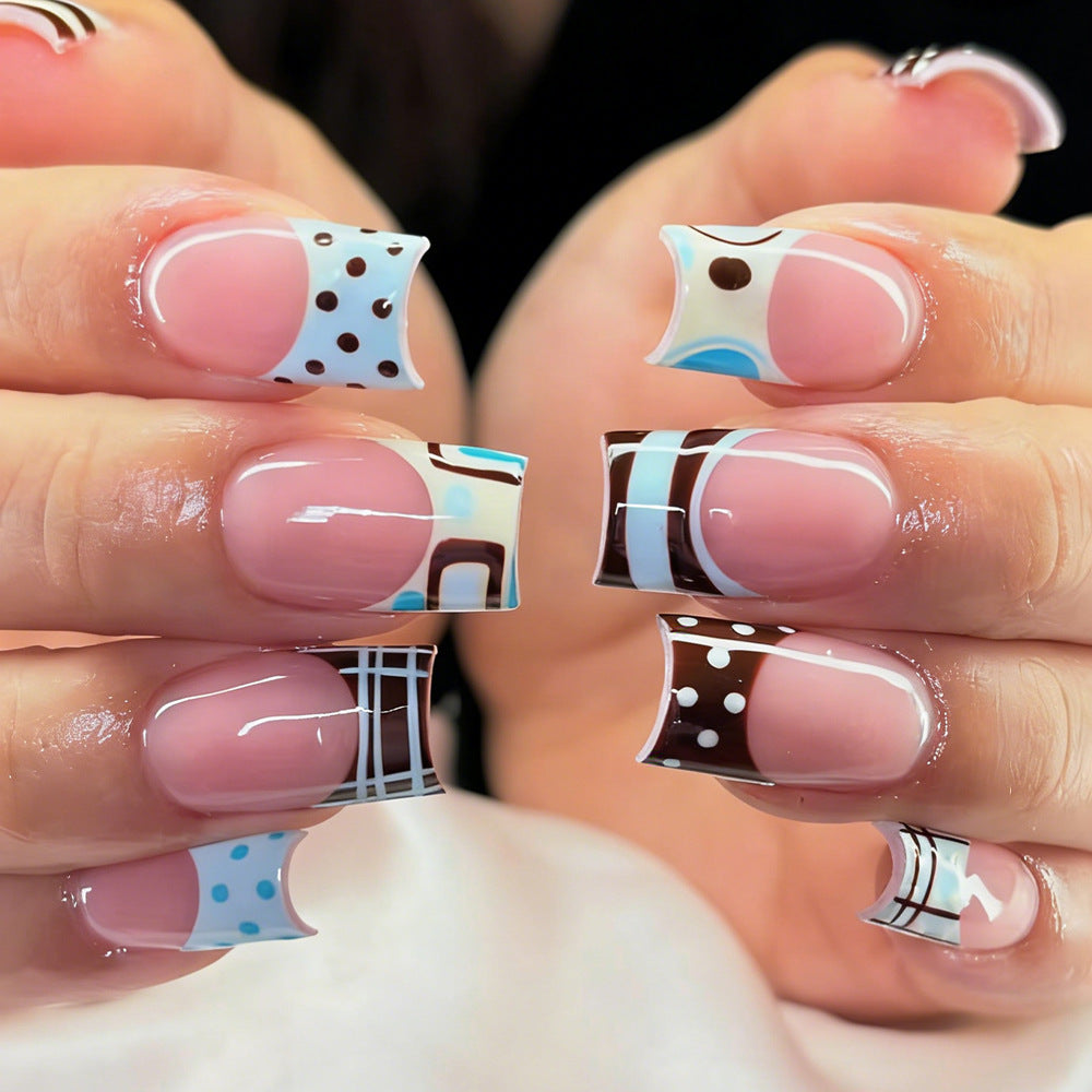 Decorative Long Press-On Nail Art Tips Bowlift