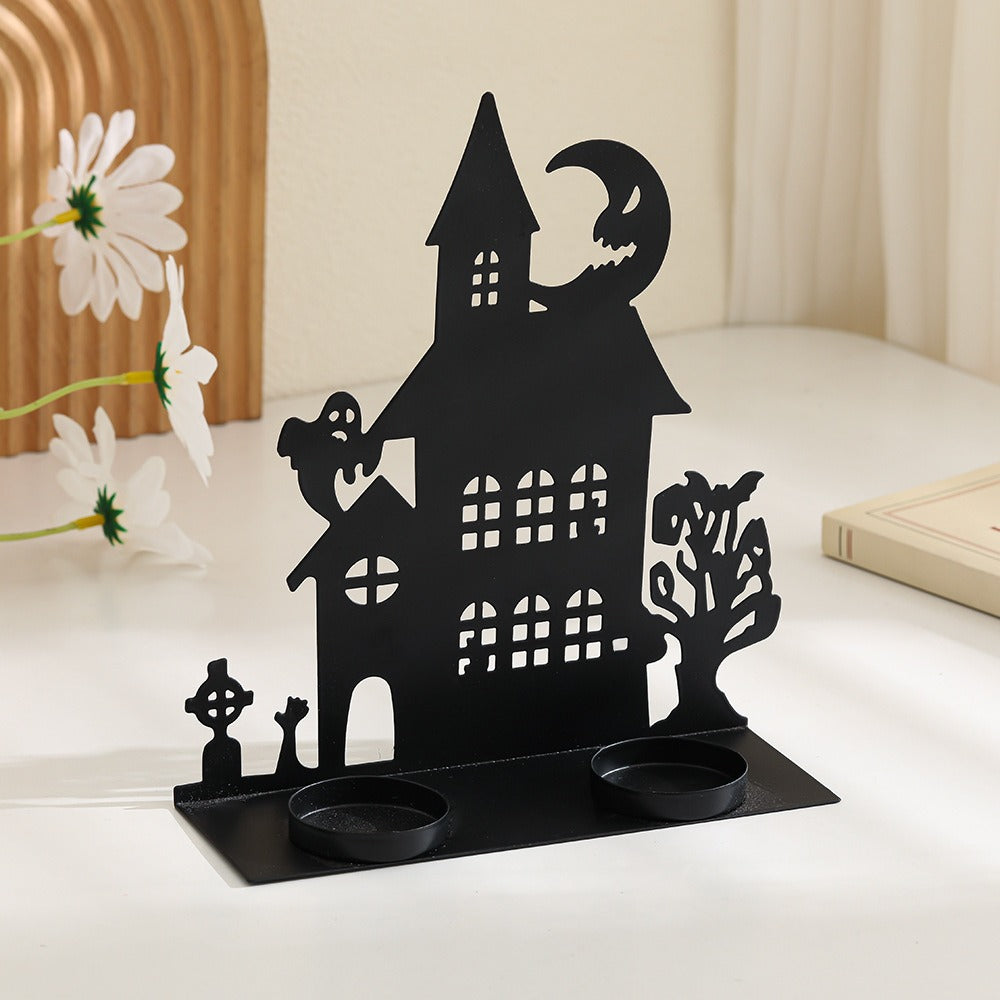 Haunted House Metal Tealight Candle Holder Decor Bowlift
