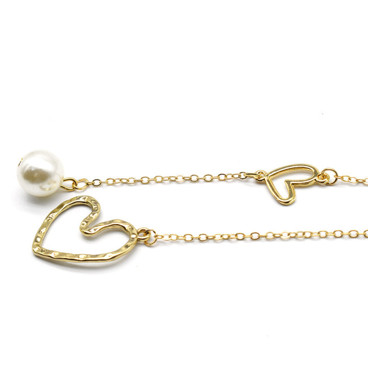 Heart-Shaped Pearl Accent Eyewear Chain Bowlift