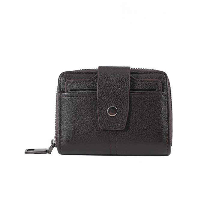 Premium Leather Zippered Card Wallet Bowlift