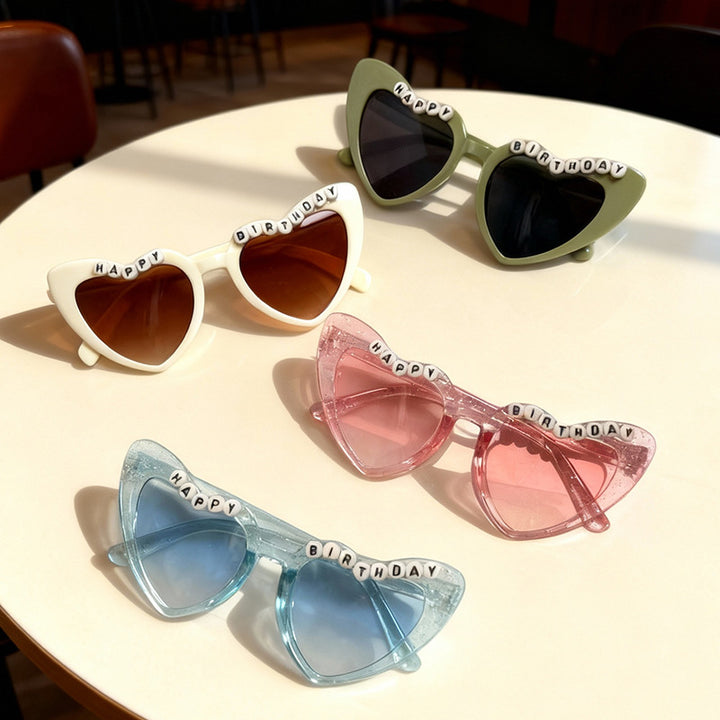 Fun Themed Heart-Shaped Sunglasses Bowlift