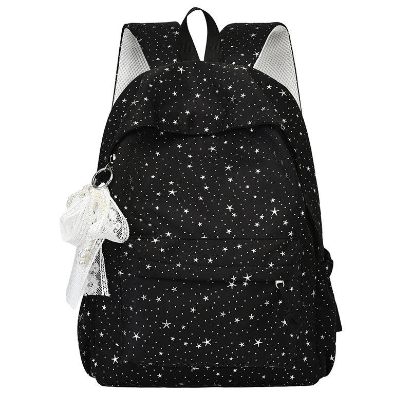 Star-Printed Stylish Backpack Bowlift