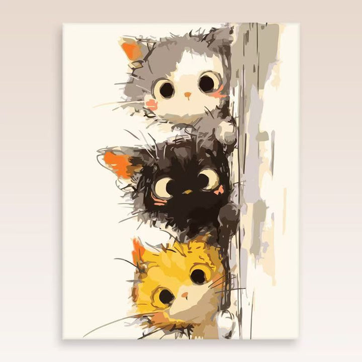 Whimsical Cat Portrait Wall Art Bowlift
