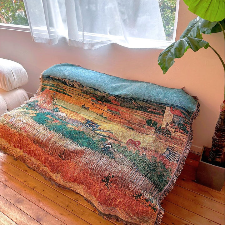 Artistic Landscape Tapestry Throw Blanket
