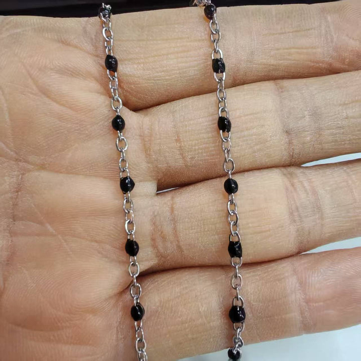 Delicate Beaded Chain Necklace Bowlift